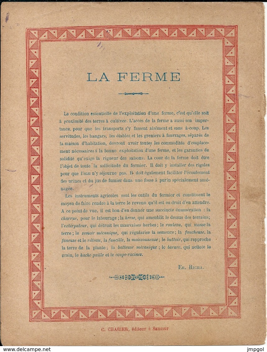 Couverture Cahier Série Agriculture La Ferme C Charier Editeur à Saumur - Book Covers