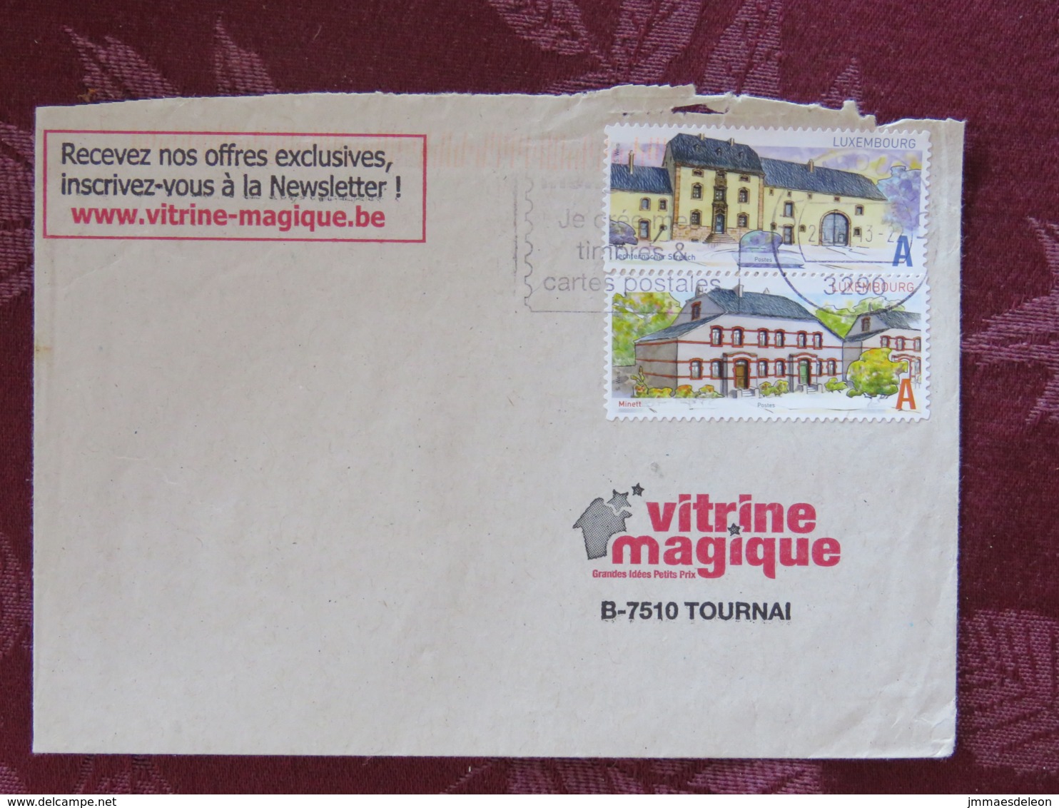 Luxemburg 2013 Cover Luxembourg To Belgium - Houses - "I Make My Own Stamps" Slogan - Cartas & Documentos