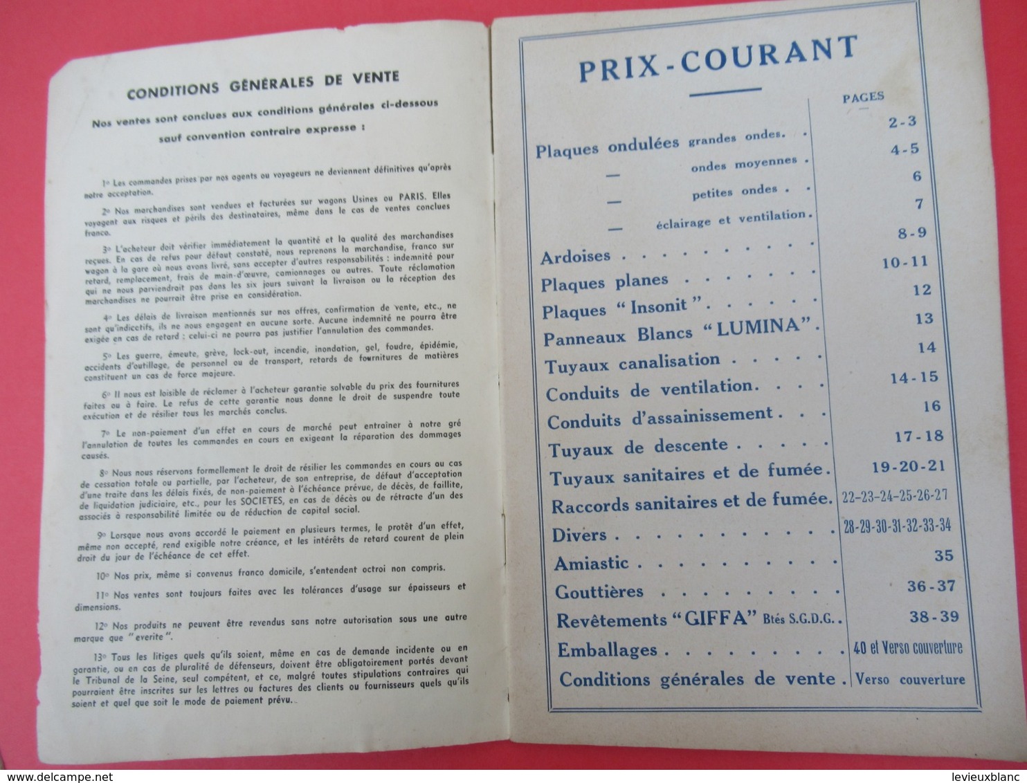 Catalogue/EVERITE/Revêtements Décoratifs/Société Française/Paris-Bassens - Bordeaux-Marseille/ 1937             CAT248 - Altri & Non Classificati
