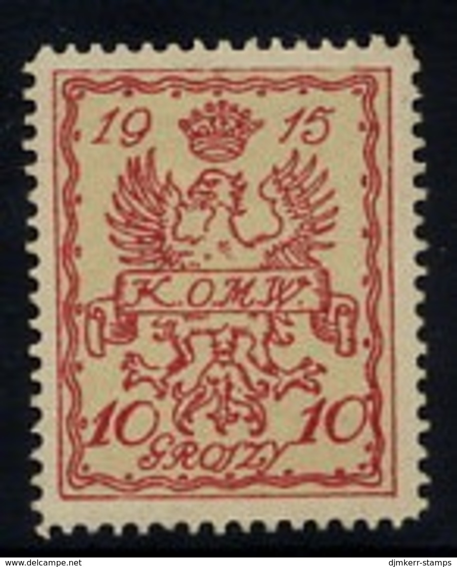 WARSAW CITY POST 1915 10 Gr. LHM / *.  Michel 2a,  Fischer 2i - Unused Stamps