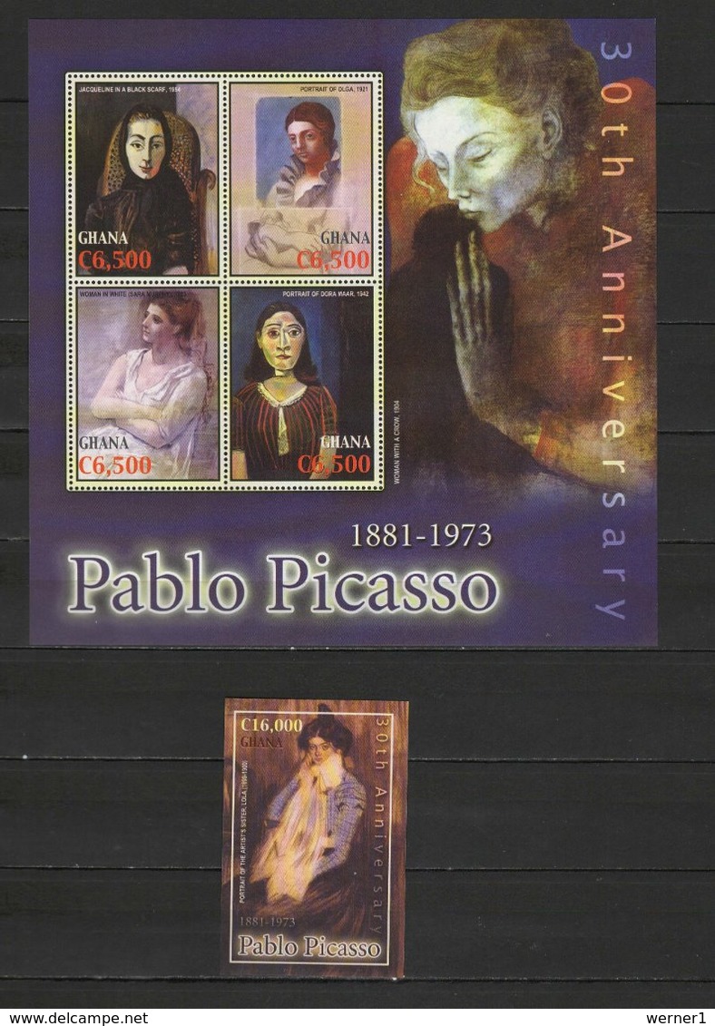 Ghana 2004 Paintings Pablo Picasso Shetlet + S/s MNH - Picasso