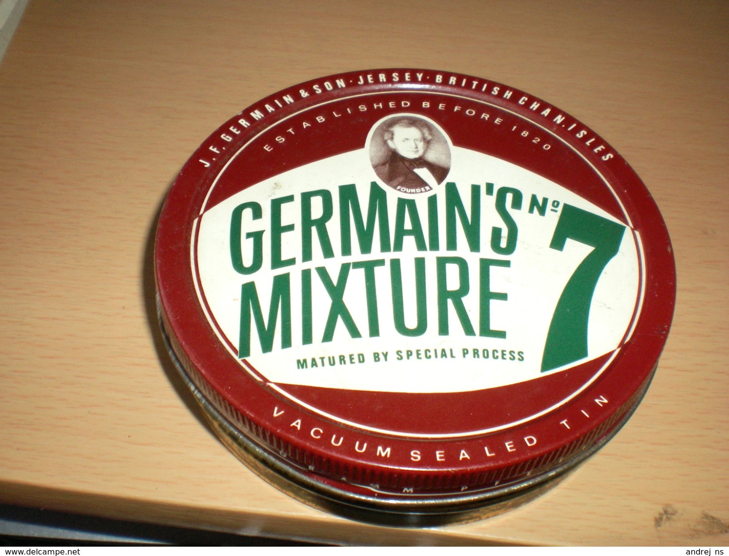 Germain S Mixture No 7 J F Germains Son Jersey British Chanisles Old Tin Box - Contenitori Di Tabacco (vuoti)