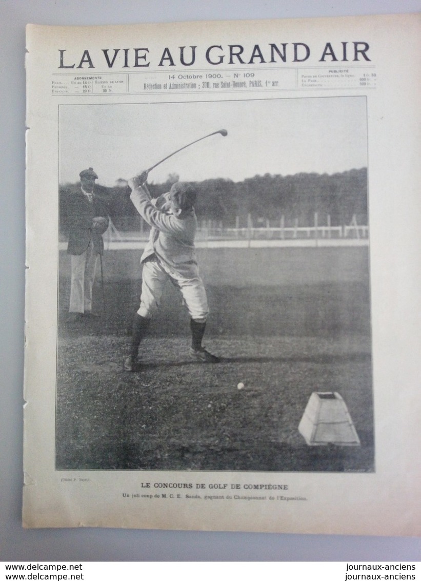 1900 GOLF - COMPIEGNE - JEUX OLYMPIQUE ( EXPOSITION UNIVERSELLE ) - M. C. E. SANDS - 1900 - 1949