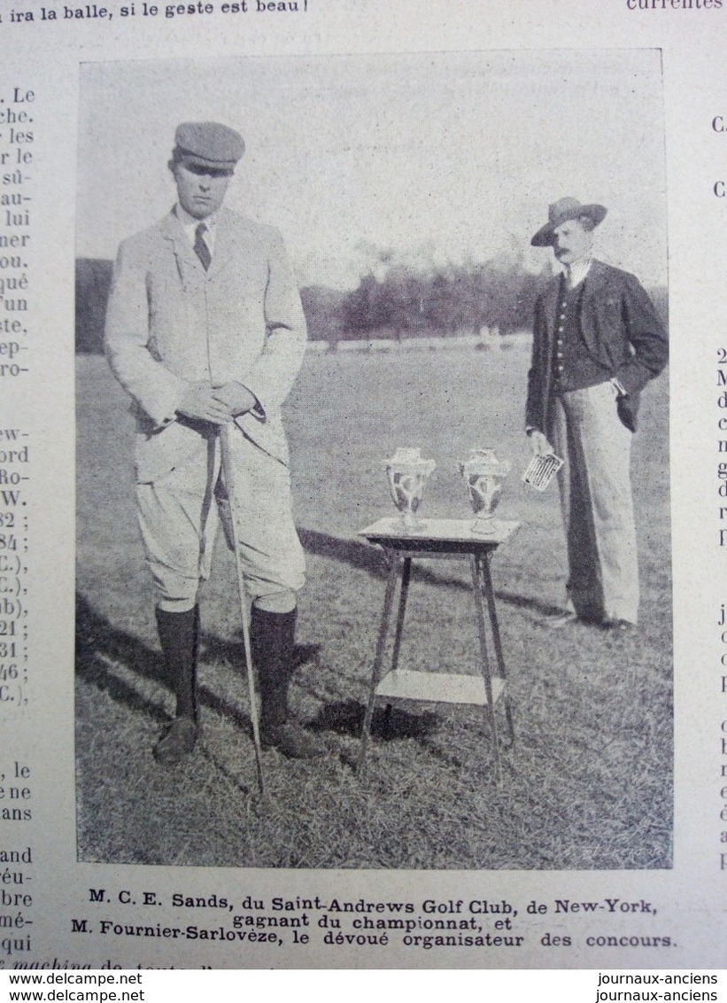 1900 GOLF - COMPIEGNE - JEUX OLYMPIQUE ( EXPOSITION UNIVERSELLE ) - M. C. E. SANDS - 1900 - 1949