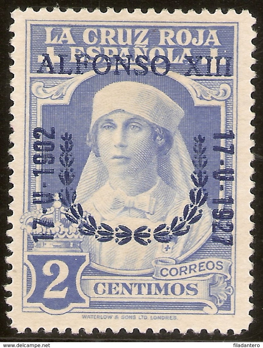 España Edifil 350 (*) Mng  2 Céntimos Azul  Jura Constitución  1927  NL1502 - Nuevos