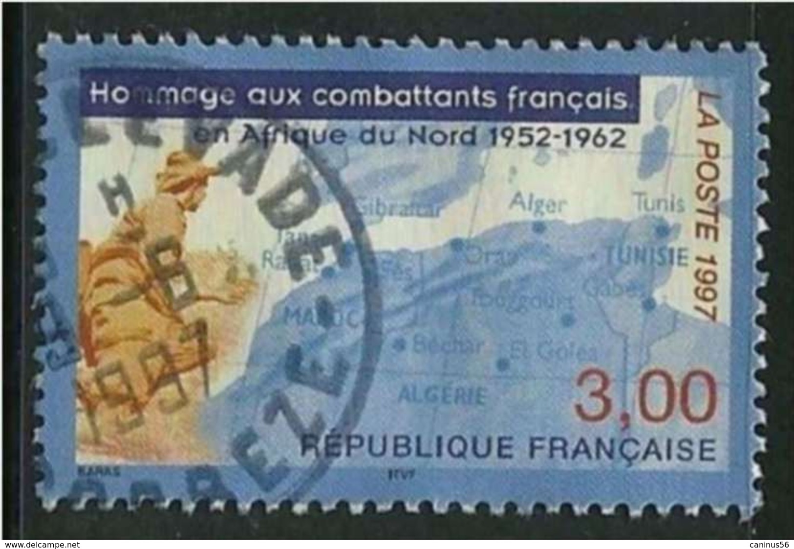 1997 Yt 3072 (o) Hommage Aux Combattants Français D'Afrique Du Nord - Oblitérés