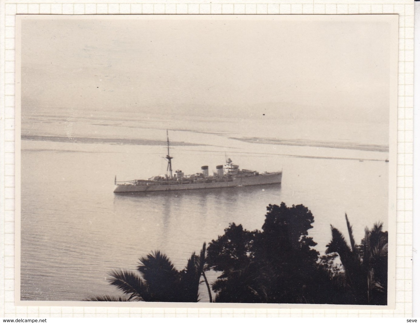 SANTANDER ESPAGNE  Bateau De Guerre  L'Espagne En 1929 Photo Amateur Format Environ 7,5 Cm X 5,5 Cm - Barcos