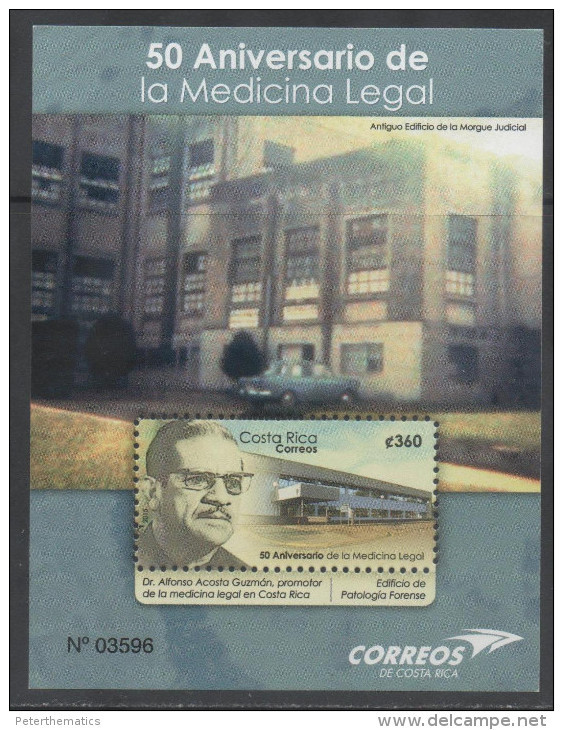 COSTA RICA, 2014, MNH,MEDICINE, HOSPITALS, DR. GUZMAN, S/SHEET - Other & Unclassified