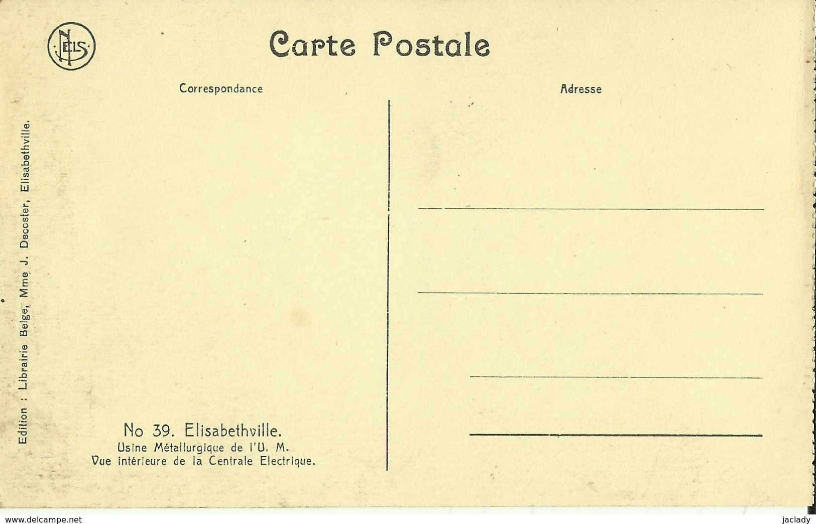 Congo Belge - Elisabethville - Usine Métallurgique De L' U. M. - Vue Intérieur De La Centrale Electrique.    ( 2 Scans ) - Lubumbashi