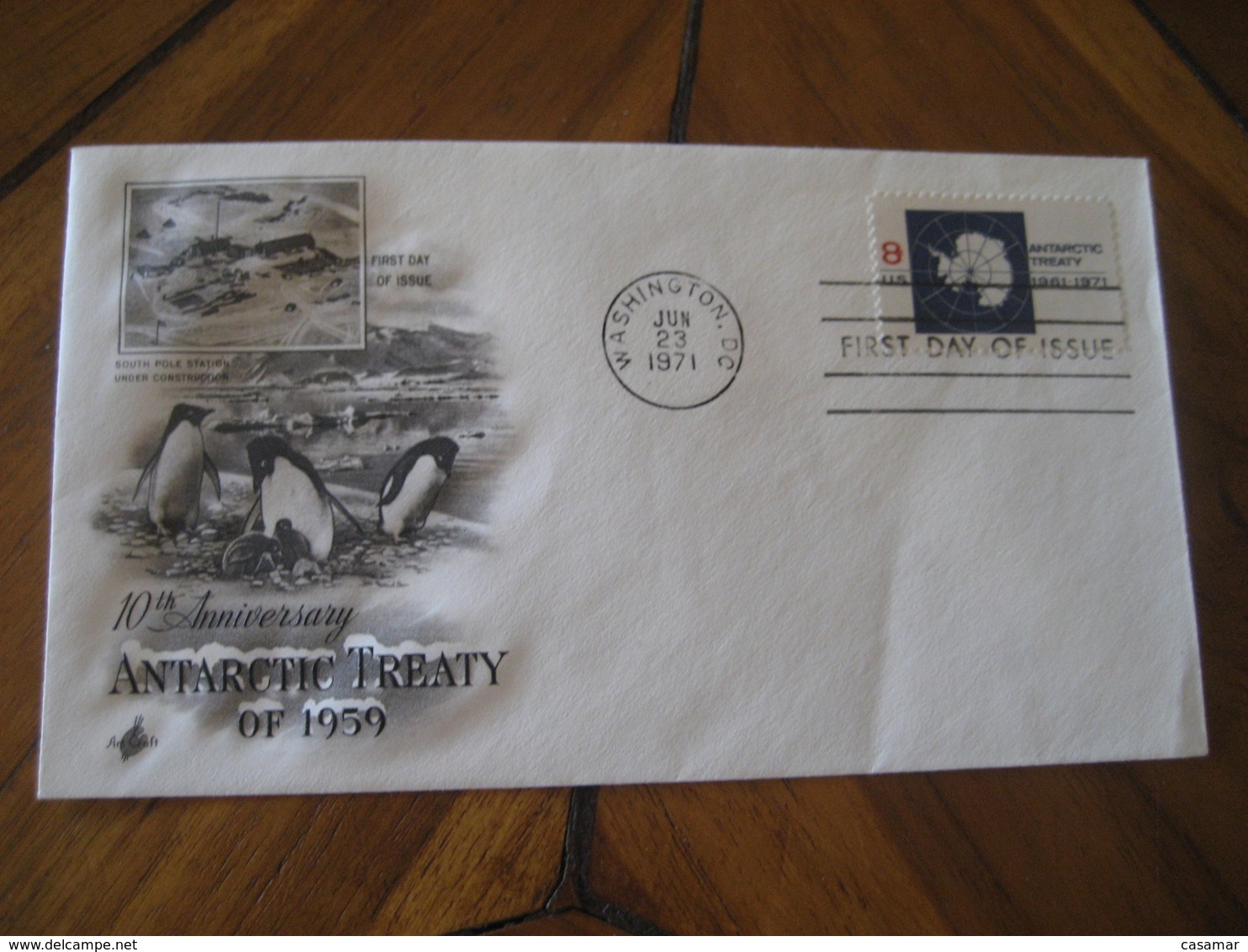 WASHINGTON 1971 Antarctic Treaty South Pole Antarctica Antarctics Polar FDC Cancel Cover USA - Traité Sur L'Antarctique