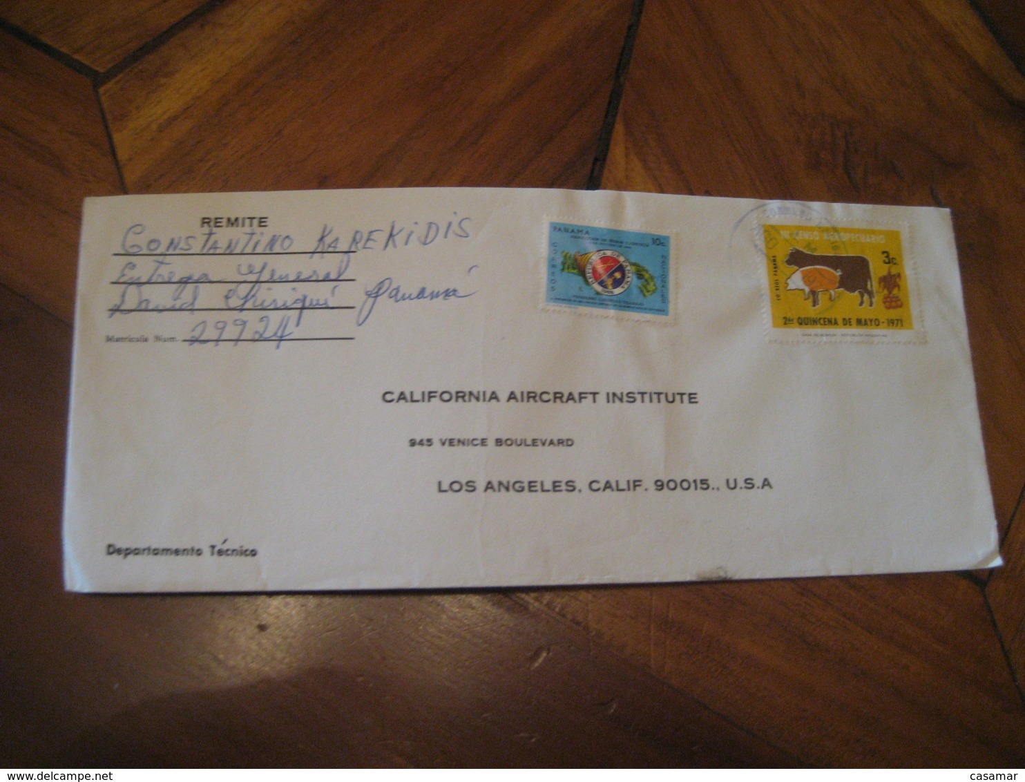 PANAMA 1972 To Los Angeles USA 2 Stamp On Cancel Cover - Panama