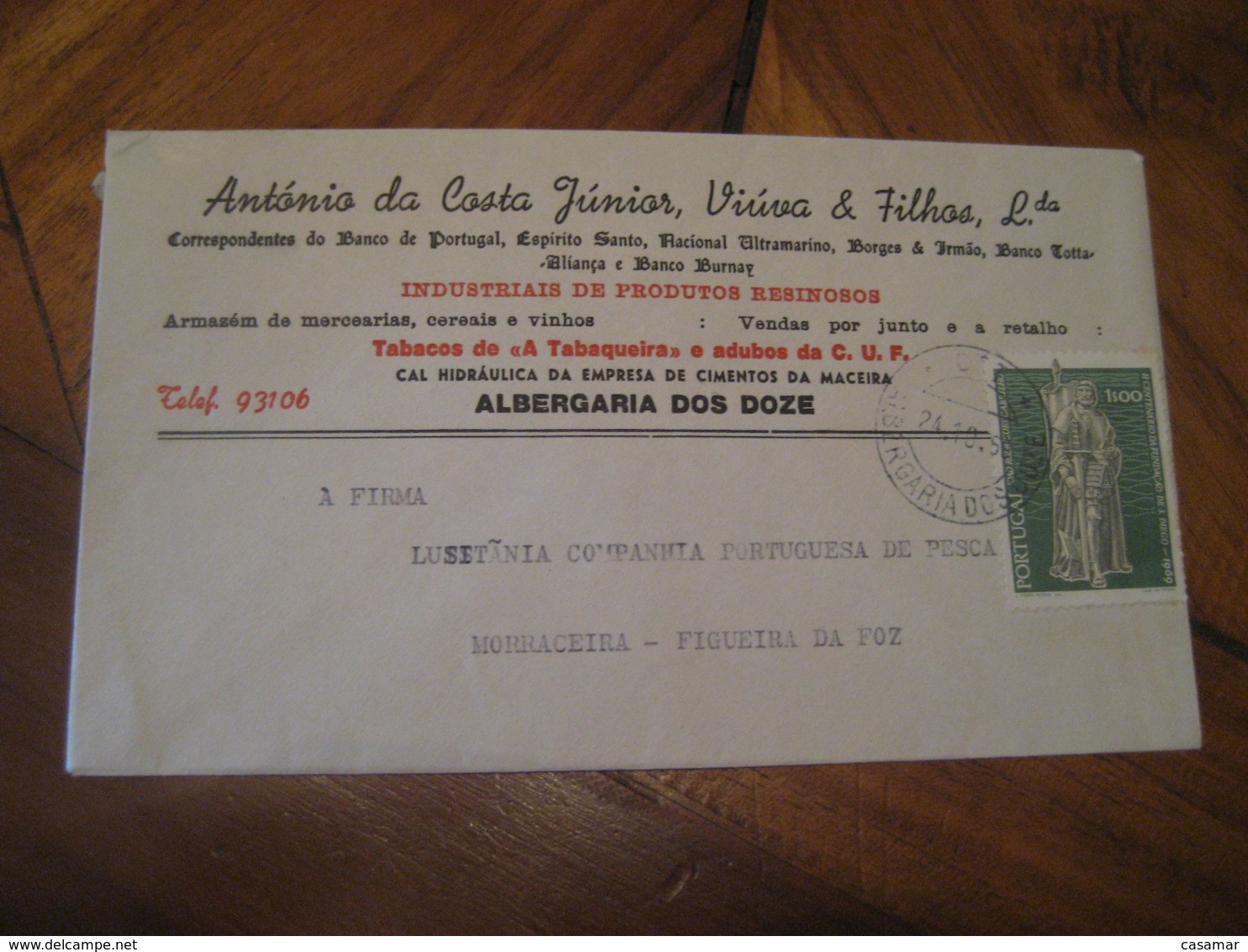 ALBERGARIA DOS DOZE 1969 To Figueira Da Foz Tobacco Advertising Stamp Cancel Cover PORTUGAL - Lettres & Documents