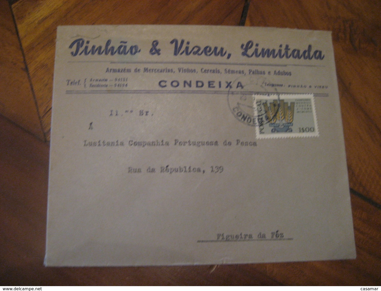 CONDEIXA 1963 To Figueira Da Foz Vinhos ... Wine Enology Drinks Advertising Stamp Cancel Cover PORTUGAL - Lettres & Documents