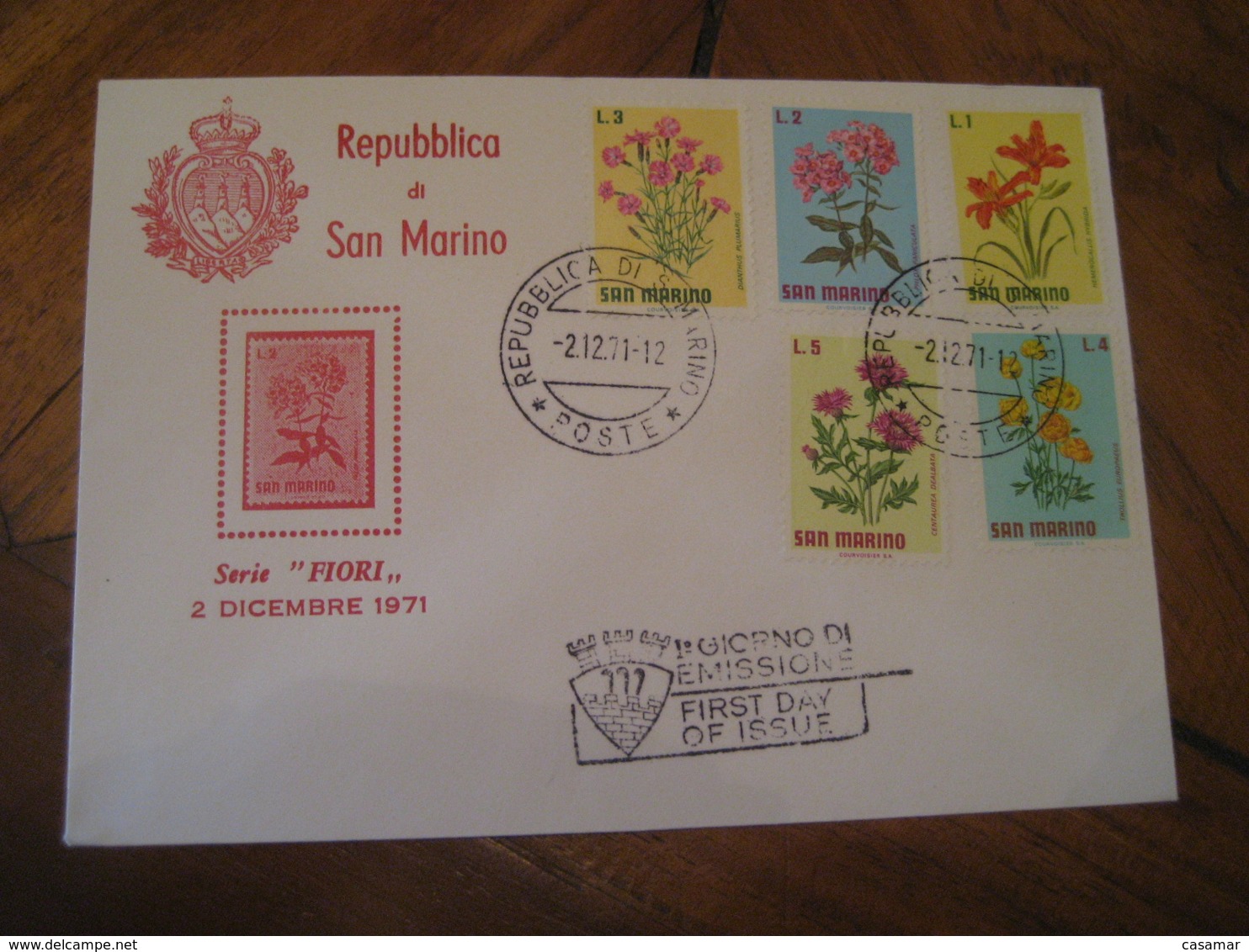 SAN MARINO 1971 Flower Flora FDC Cancel Cover ITALY - Lettres & Documents