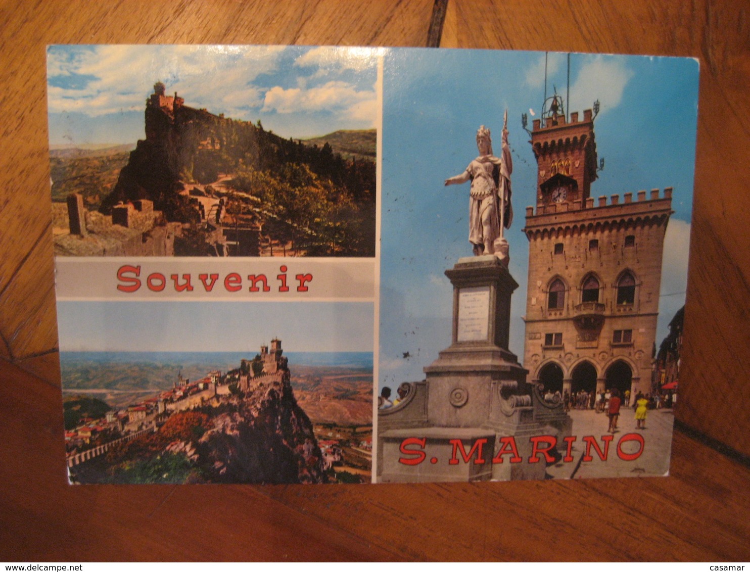 SAN MARINO 1974 To Sweden 7 Stamp Cancel Souvenir Post Card ITALY - Lettres & Documents