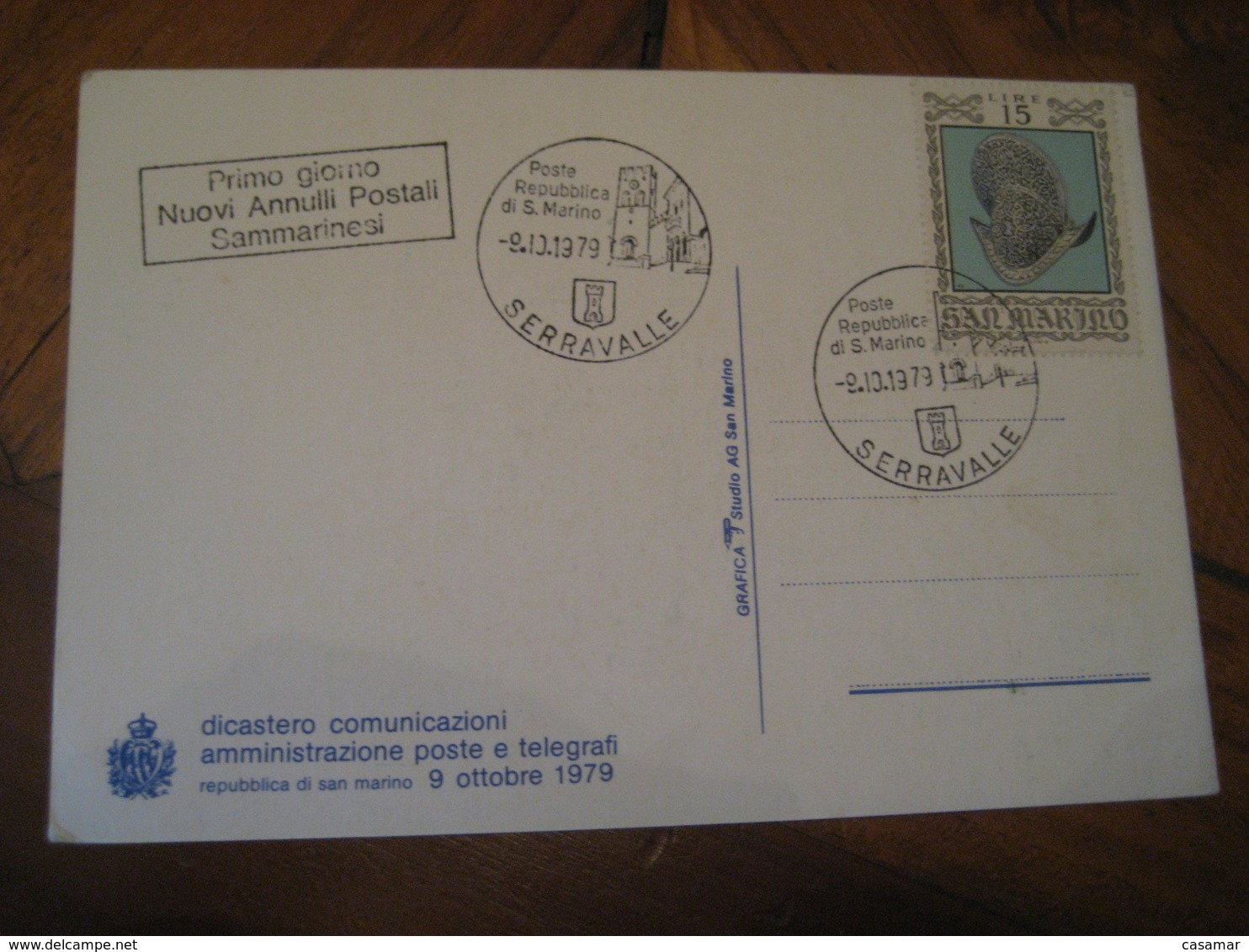 SERRAVALLE 1979 FD Stamp Cancel UPU Post Card SAN MARINO Italy - Lettres & Documents