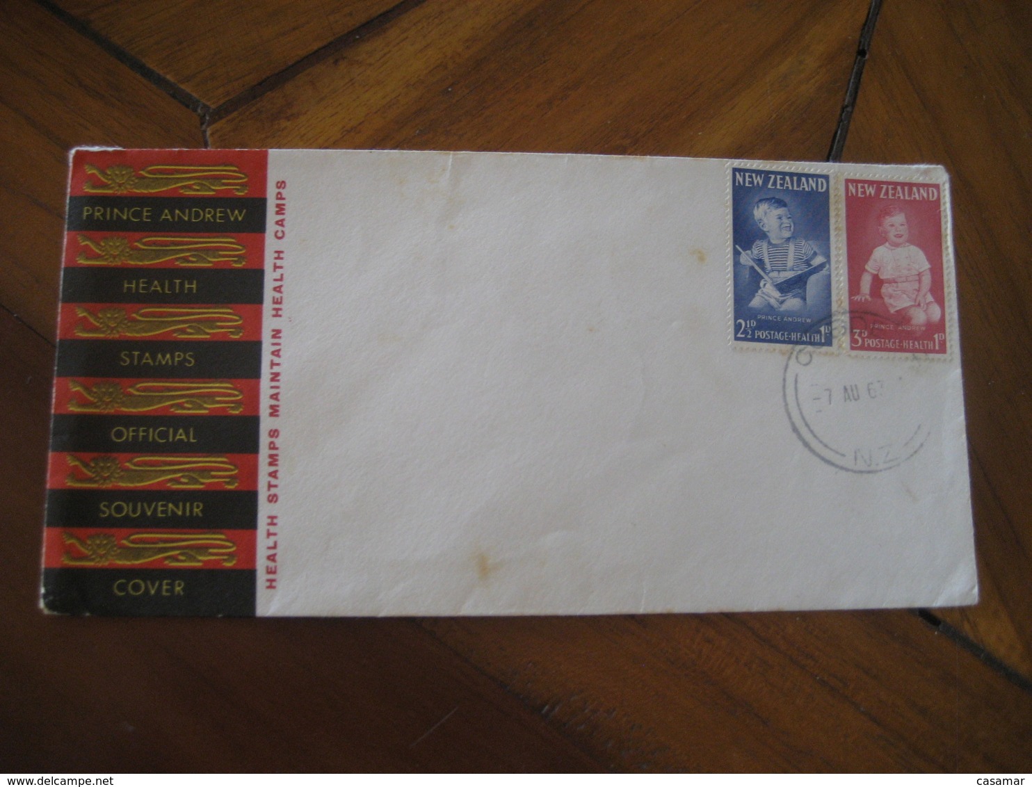 Prince Andrew 1963 Health Stamps Official Souvenir Cancel Cover NEW ZEALAND - Brieven En Documenten