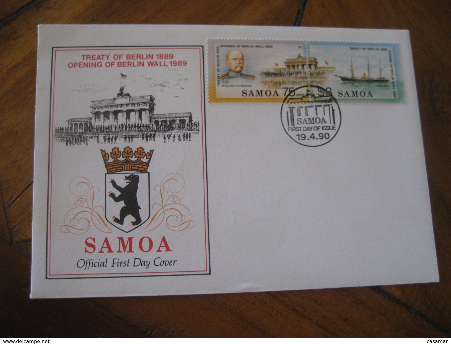 SAMOA 1990 Treaty & Opening Berlin Wall FDC Cancel Cover - Samoa