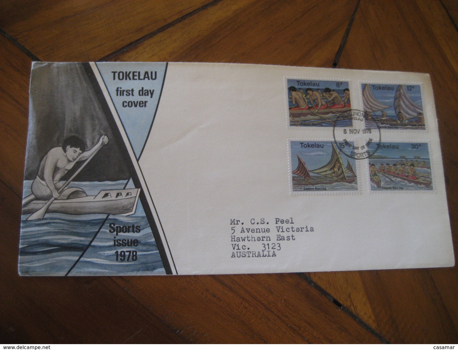 NUKUNONU Tokelau 1978 Canoe Racing Canoeing FDC Cancel Cover - Tokelau