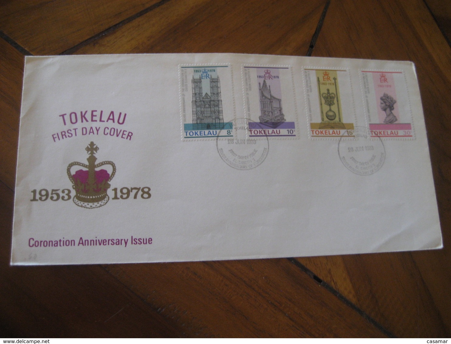 NUKUNONU Tokelau 1978 Coronation Anniversary QEII Royalty FDC Cancel Cover - Tokelau