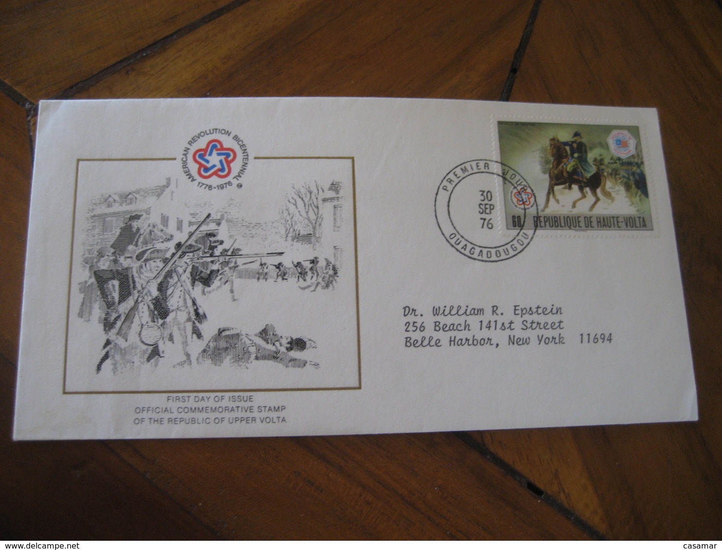 OUAGADOUGOU Upper Volta 1976 American Bicentennial Trenton Battle FDC Cancel Cover Republique De Haute-Volta - Haute-Volta (1958-1984)