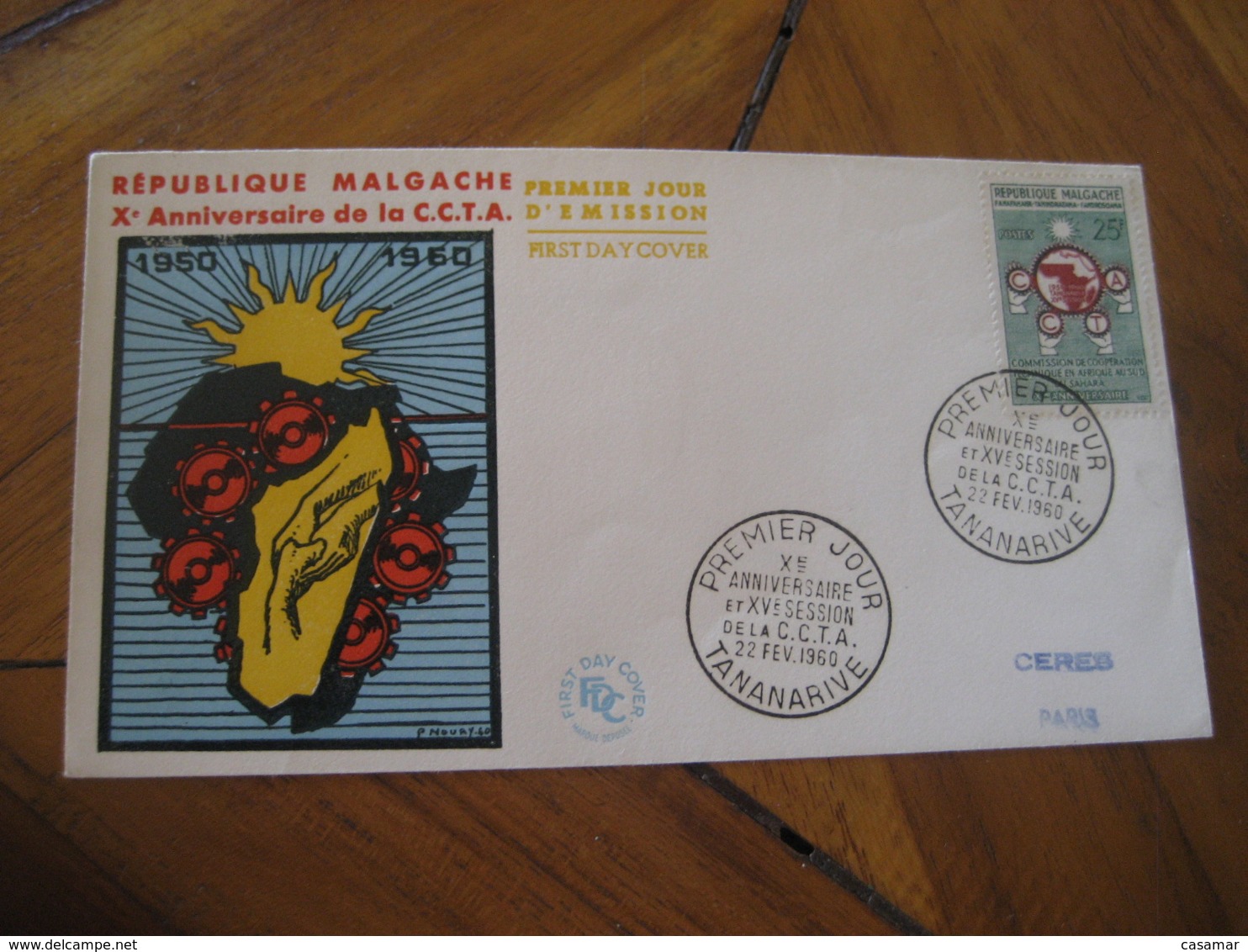 TANANARIVE Madagascar 1960 Cooperation Afrique Au Sud Sahara FDC Cancel Cover Malgache - Madagascar (1960-...)