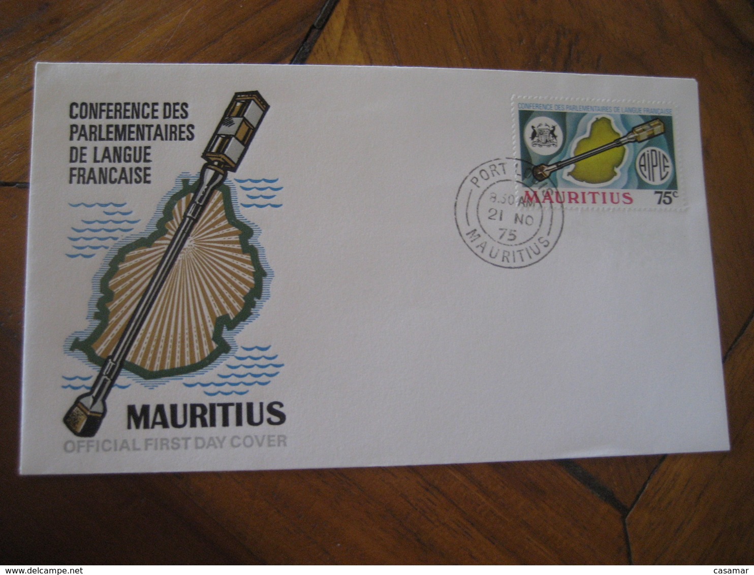 PORT LOUIS Mauritius 1975 Conference France Langue FDC Cancel Cover - Mauritius (1968-...)