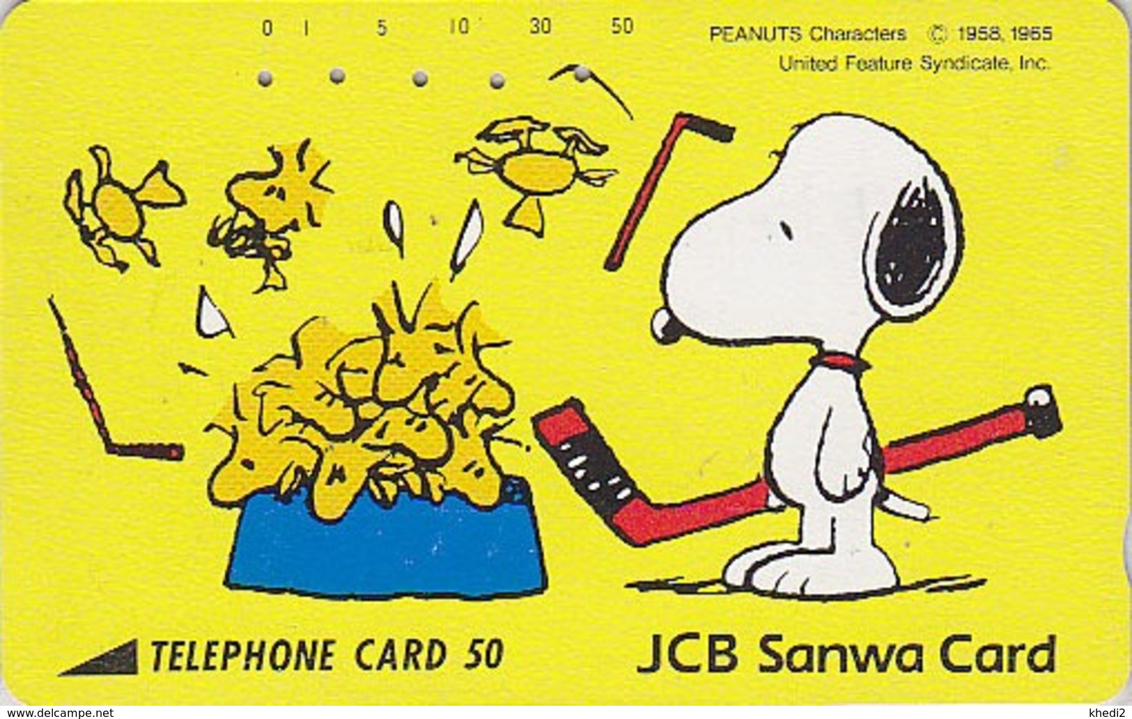 TC JAPON / 110-81295 - BD Comics - CHIEN SNOOPY GOLF ** BANQUE SANWA BANK ** - PEANUTS DOG JAPAN Free Phonecard - 1350 - BD