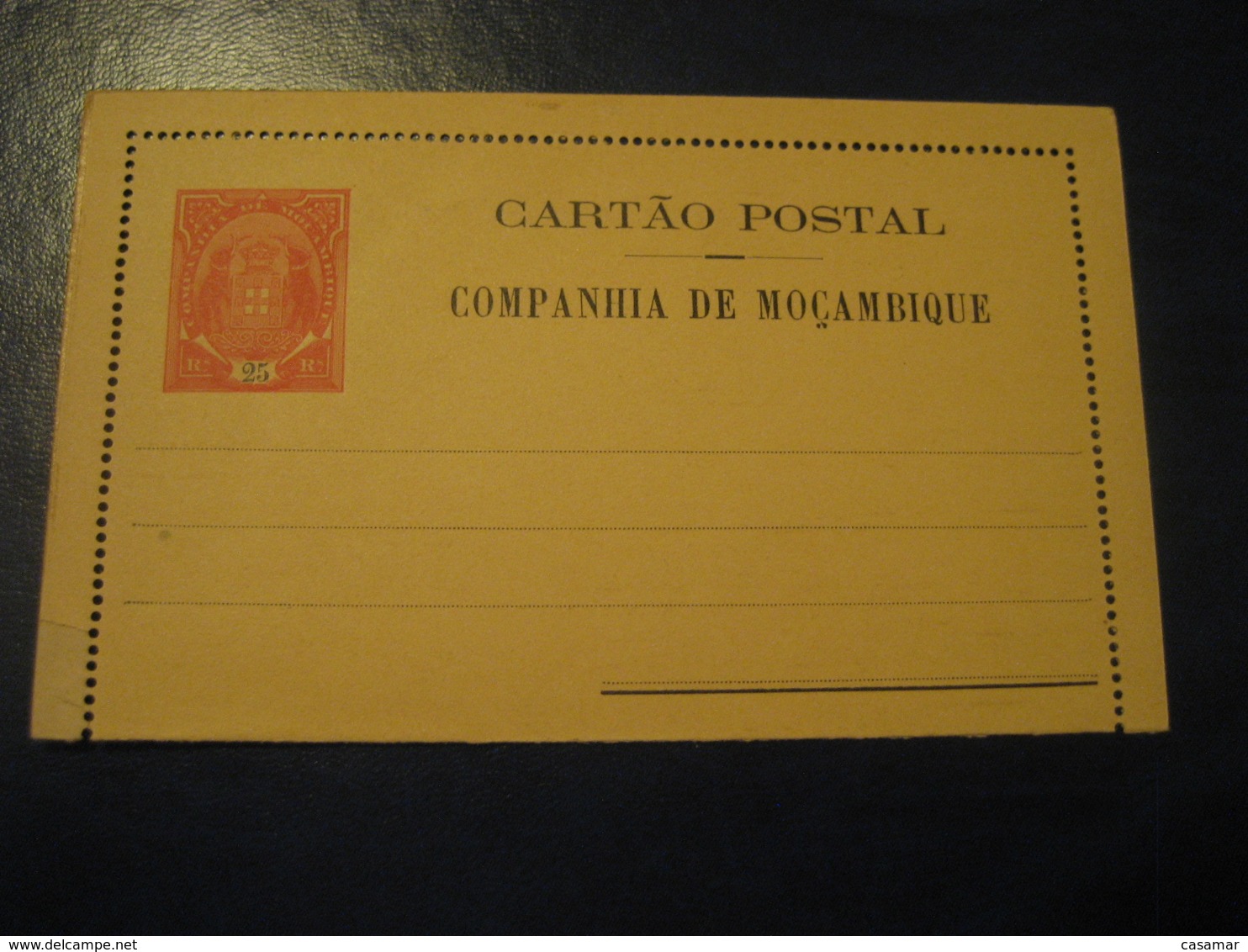 25 Reis Beira R Conselheiro Castilho Elephant Cartao Postal Companhia Moçambique MOZAMBIQUE Portugal Colonies Stationery - Mozambique