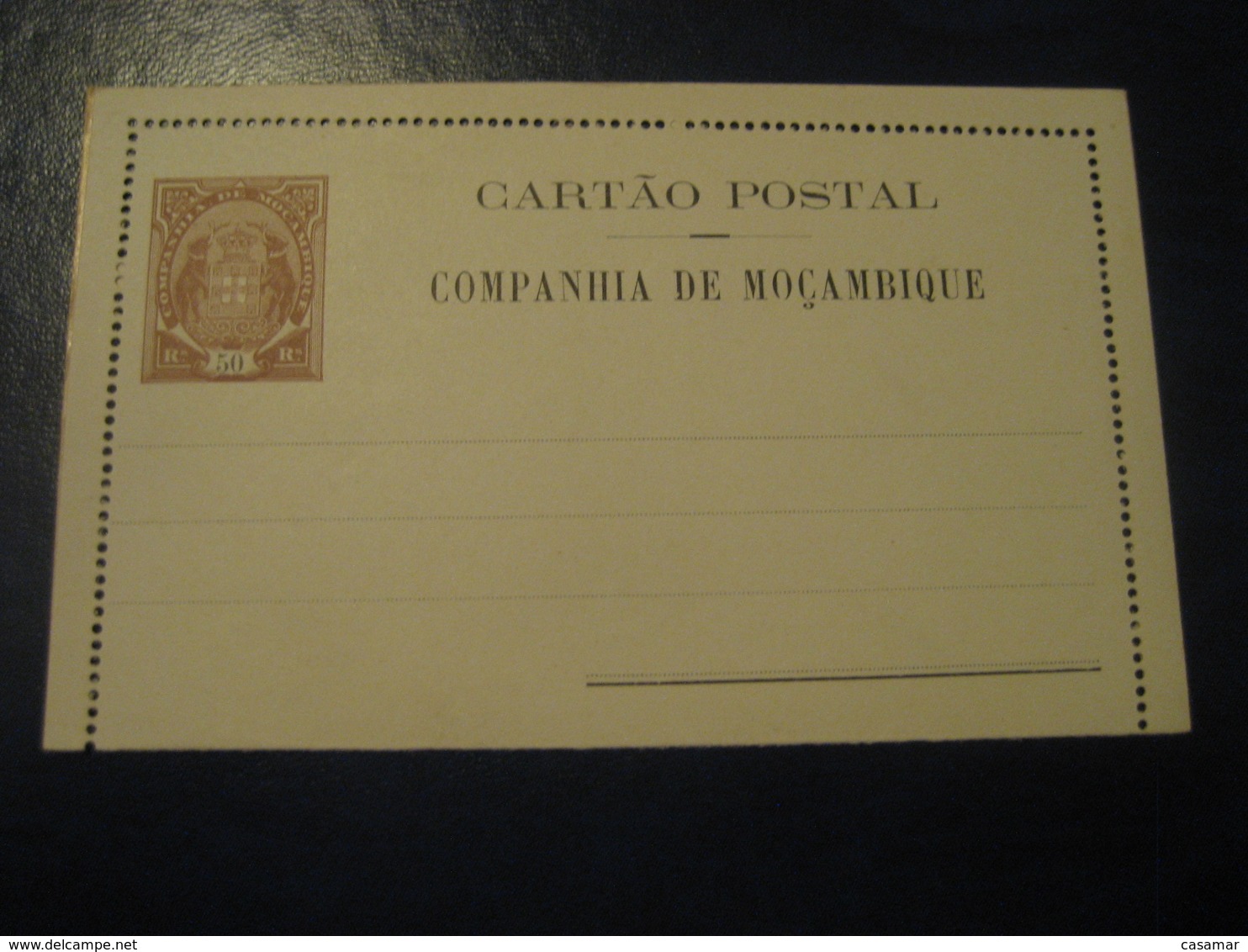 50 Reis Beira Alfandega Harbour Elephant Cartao Postal Companhia De Moçambique MOZAMBIQUE Portugal Colonies Stationery - Mozambique