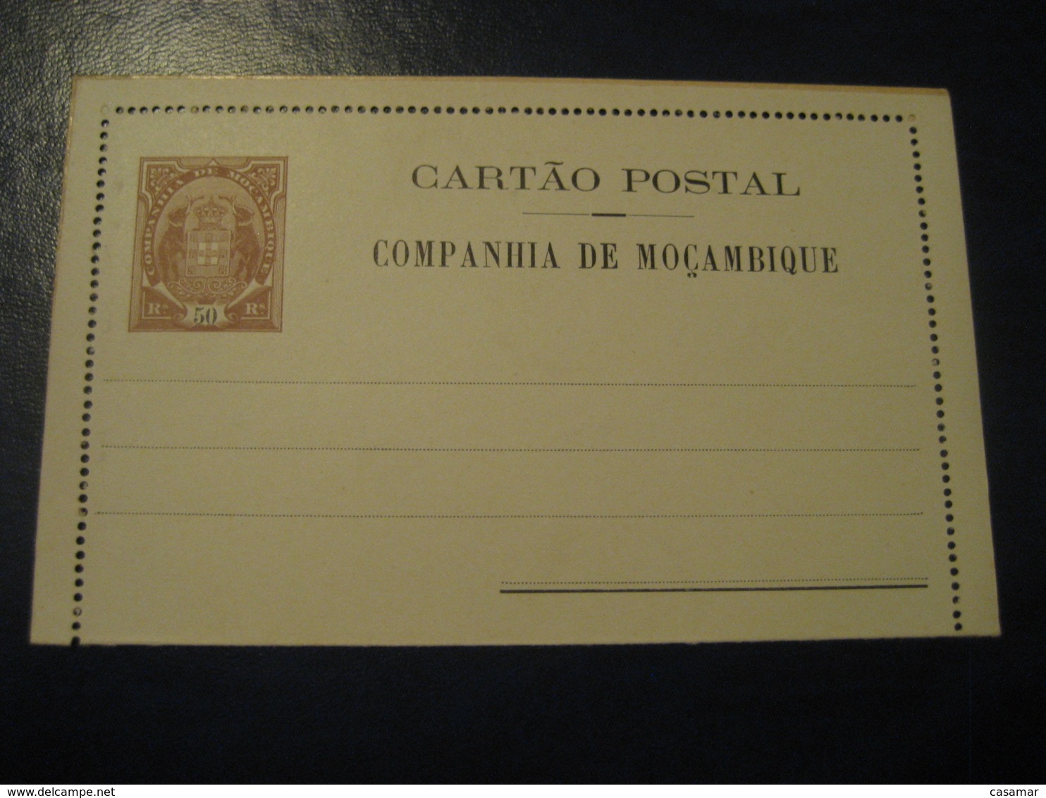 50 Reis Beira R Conselheiro Castillo Elephant Cartao Postal Companhia Moçambique MOZAMBIQUE Portugal Colonies Stationery - Mozambique