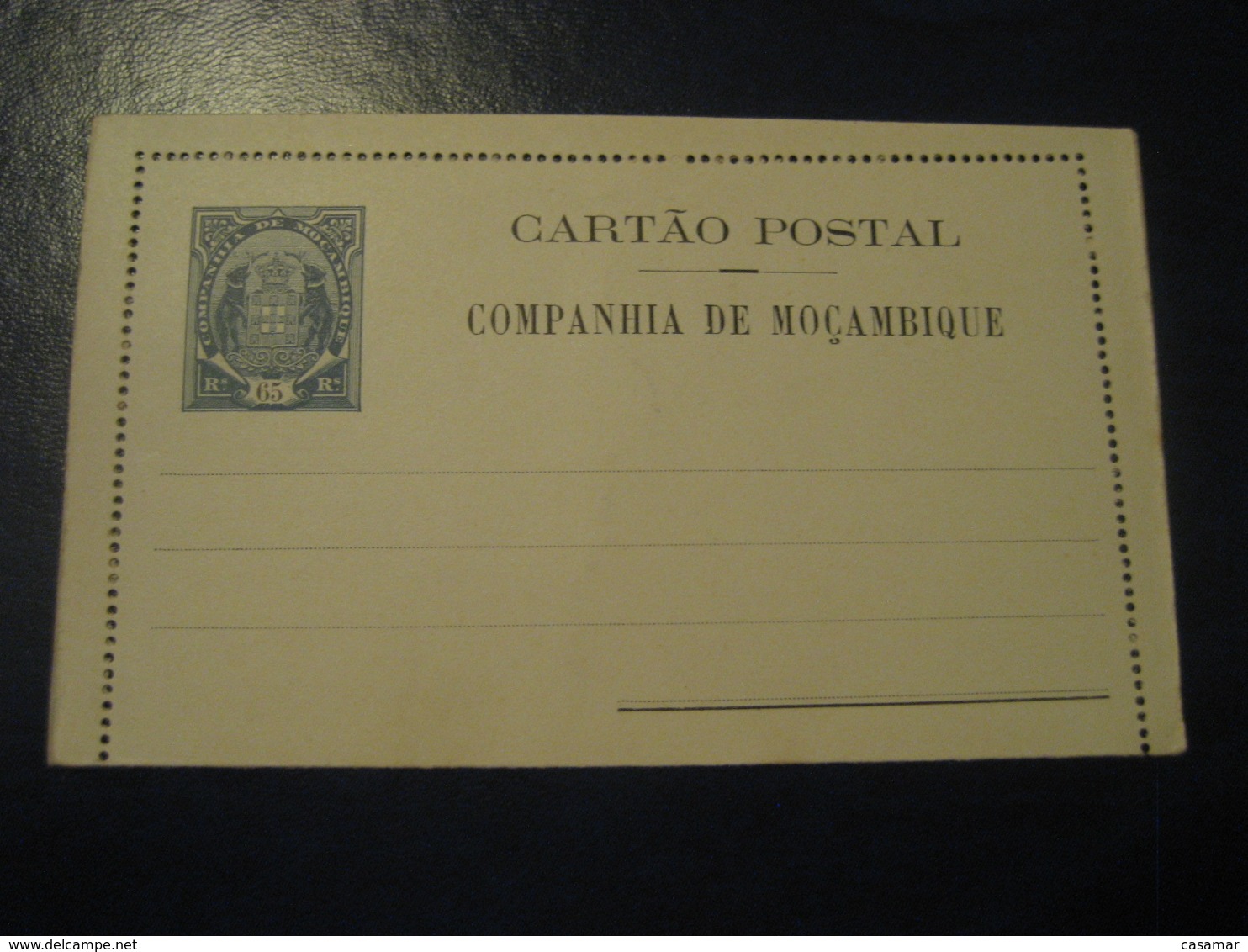 65 Reis Beira Alfandega Harbour Elephant Cartao Postal Companhia De Moçambique MOZAMBIQUE Portugal Colonies Stationery - Mozambique