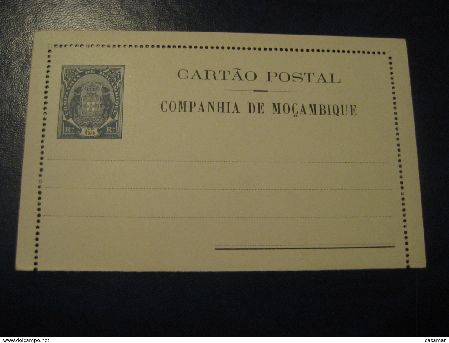 65 Reis Beira R Conselheiro Castillo Elephant Cartao Postal Companhia Moçambique MOZAMBIQUE Portugal Colonies Stationery - Mozambique