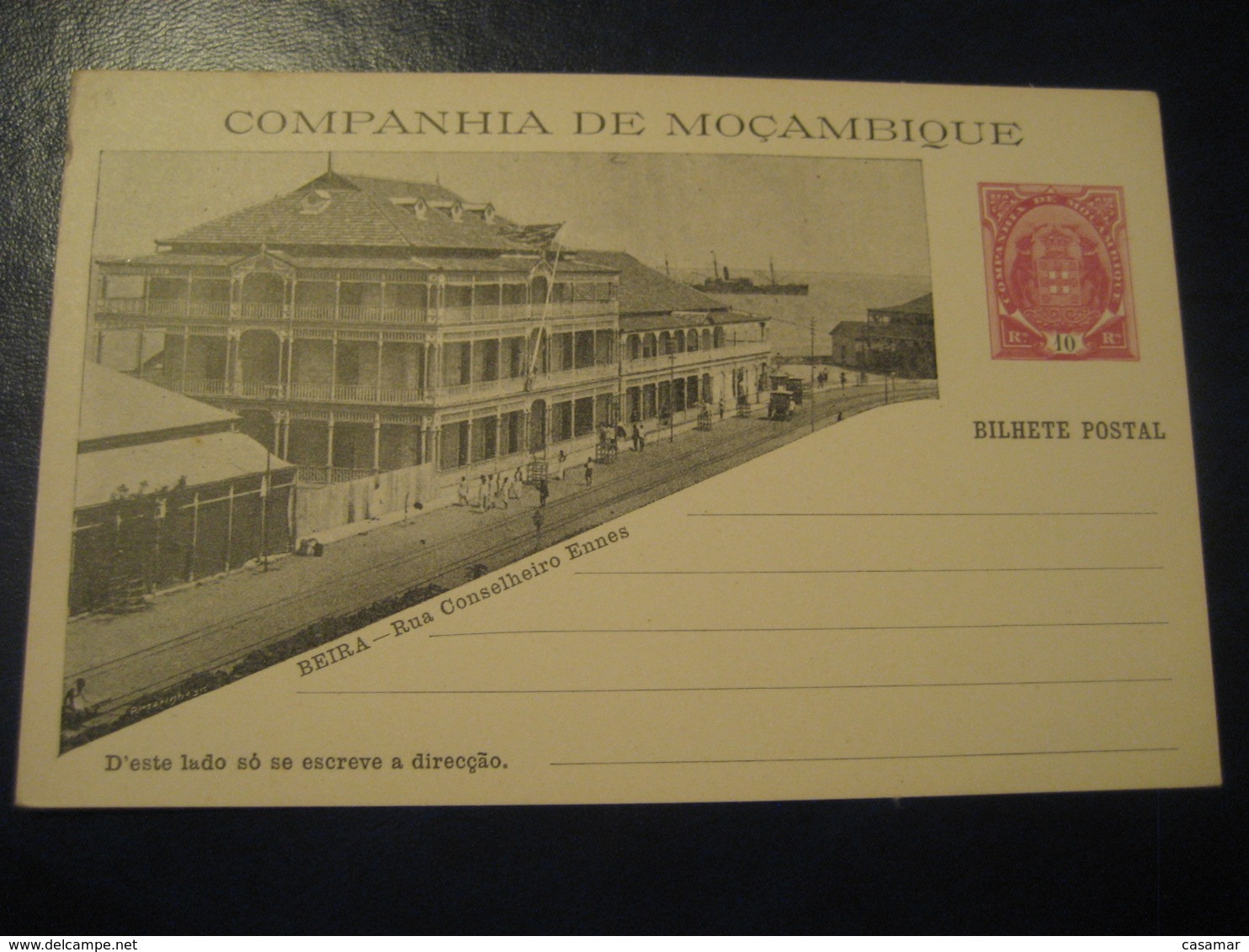 10 Reis Beira Rua Conselheiro Ennes Elephant Bilhete Postal Companhia Moçambique MOZAMBIQUE Portugal Colonies Stationery - Mozambique