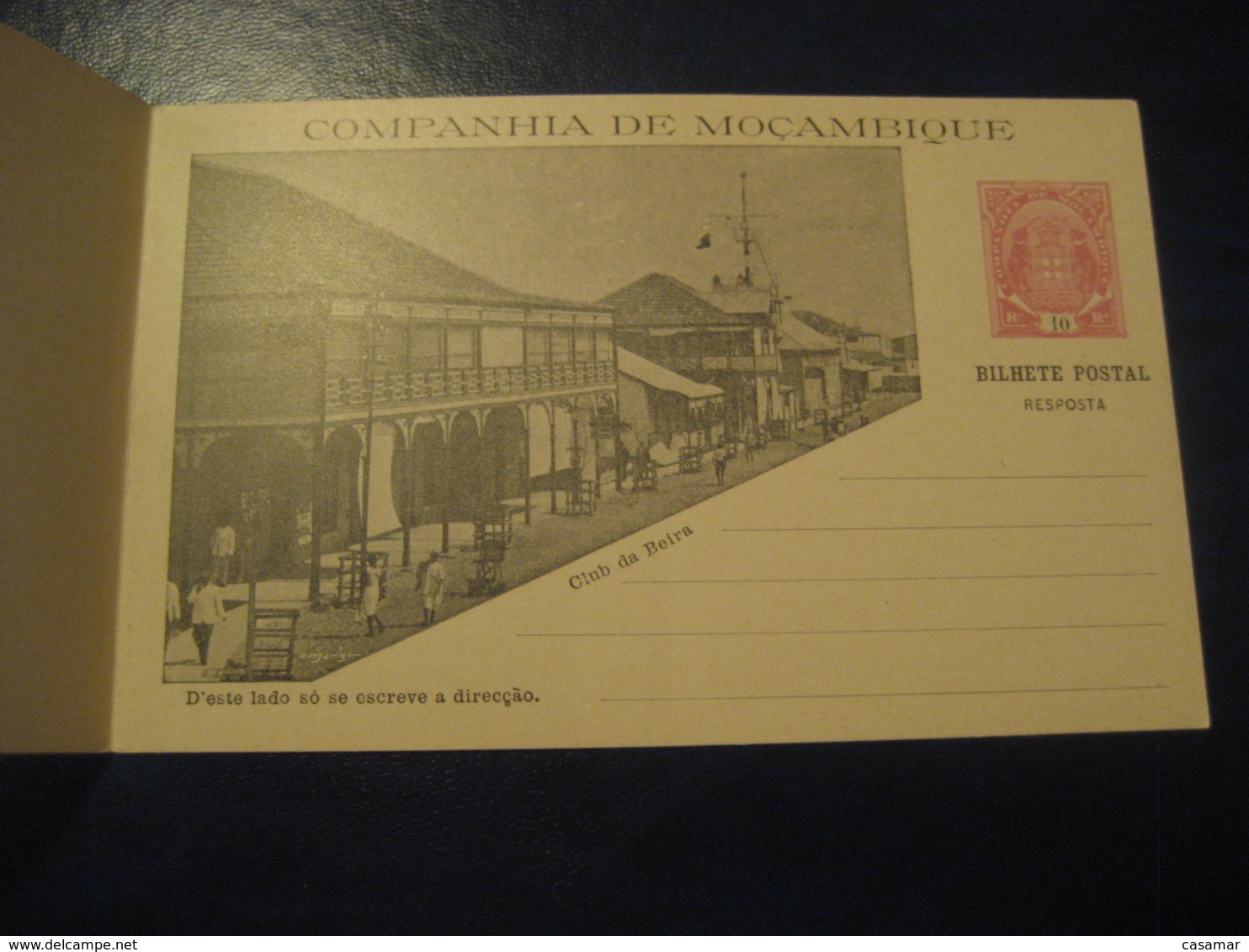 10+10 Reis Beira Club Bilhete Postal + Resposta Paga Companhia Moçambique MOZAMBIQUE Portugal Colonies Stationery - Mozambique