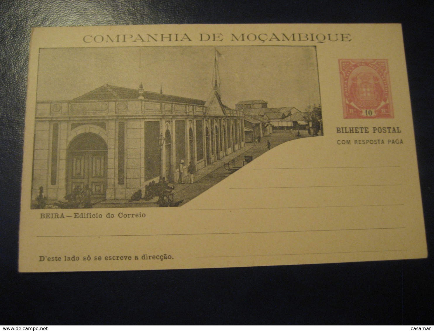 10+10 Reis Beira Ed. Correio Bilhete Postal + Resposta Paga Companhia Moçambique MOZAMBIQUE Portugal Colonies Stationery - Mozambique