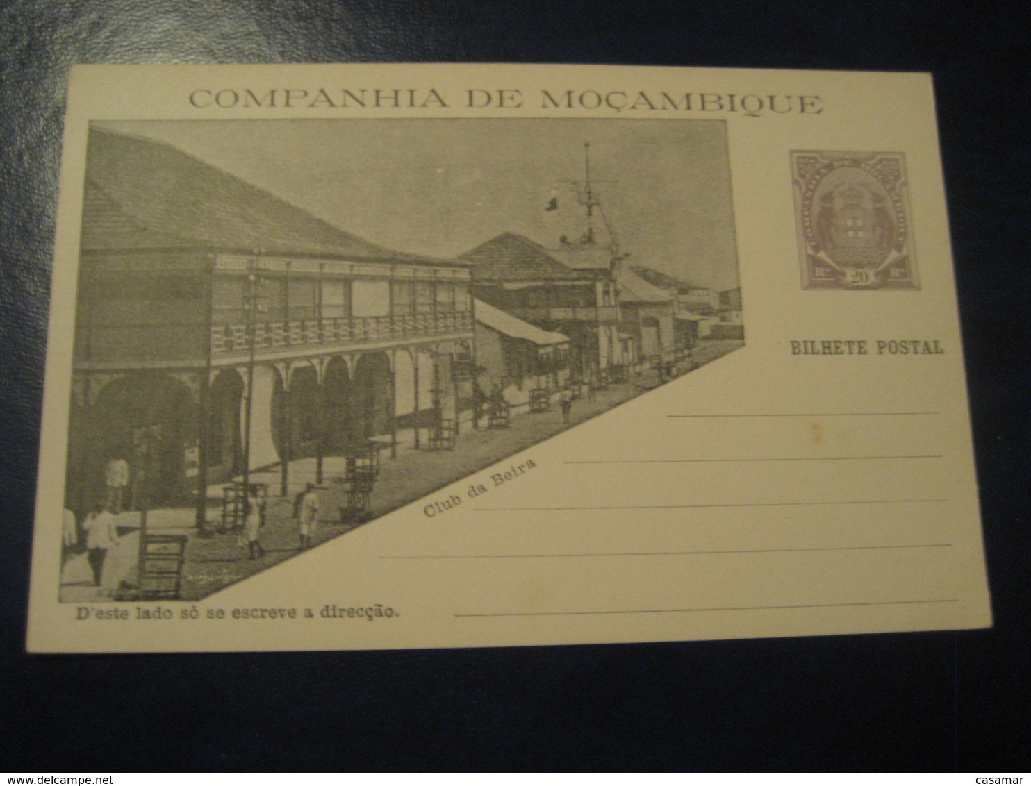 20 Reis Club Da Beira Elephant Bilhete Postal Companhia De Moçambique MOZAMBIQUE Portugal Colonies Stationery Card - Mozambique