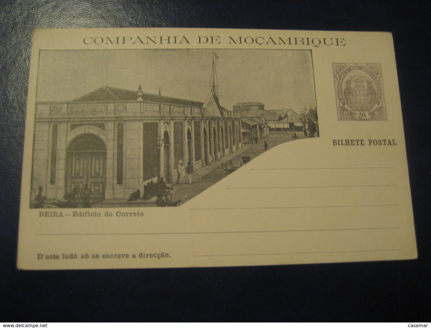 20 Reis Beira Edificio Do Correio Elephant Bilhete Postal Companhia Moçambique MOZAMBIQUE Portugal Colonies Stationery - Mozambique