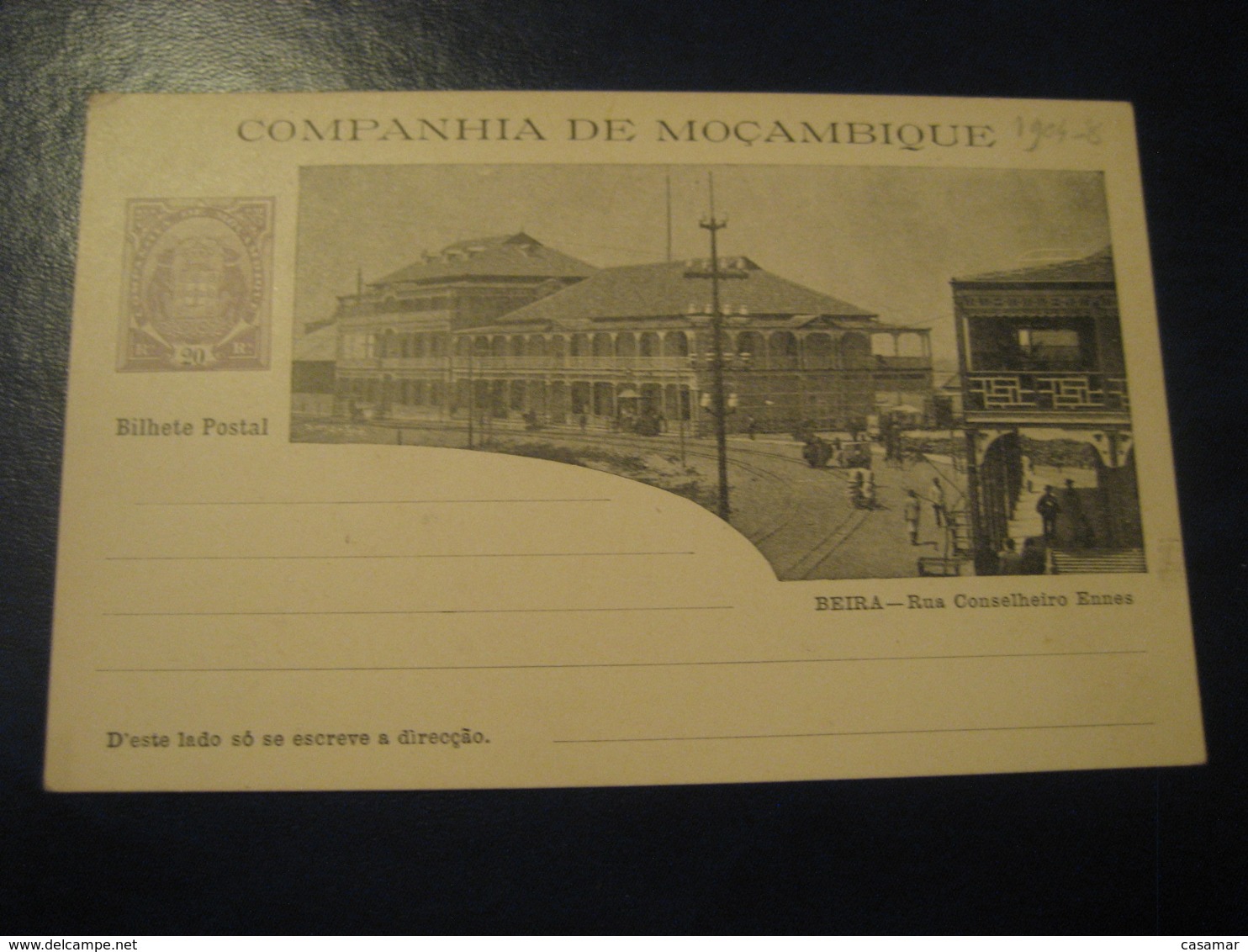 20 Reis Beira Conselheiro Ennes Street Bilhete Postal Companhia Moçambique MOZAMBIQUE Portugal Colonies Stationery - Mozambique