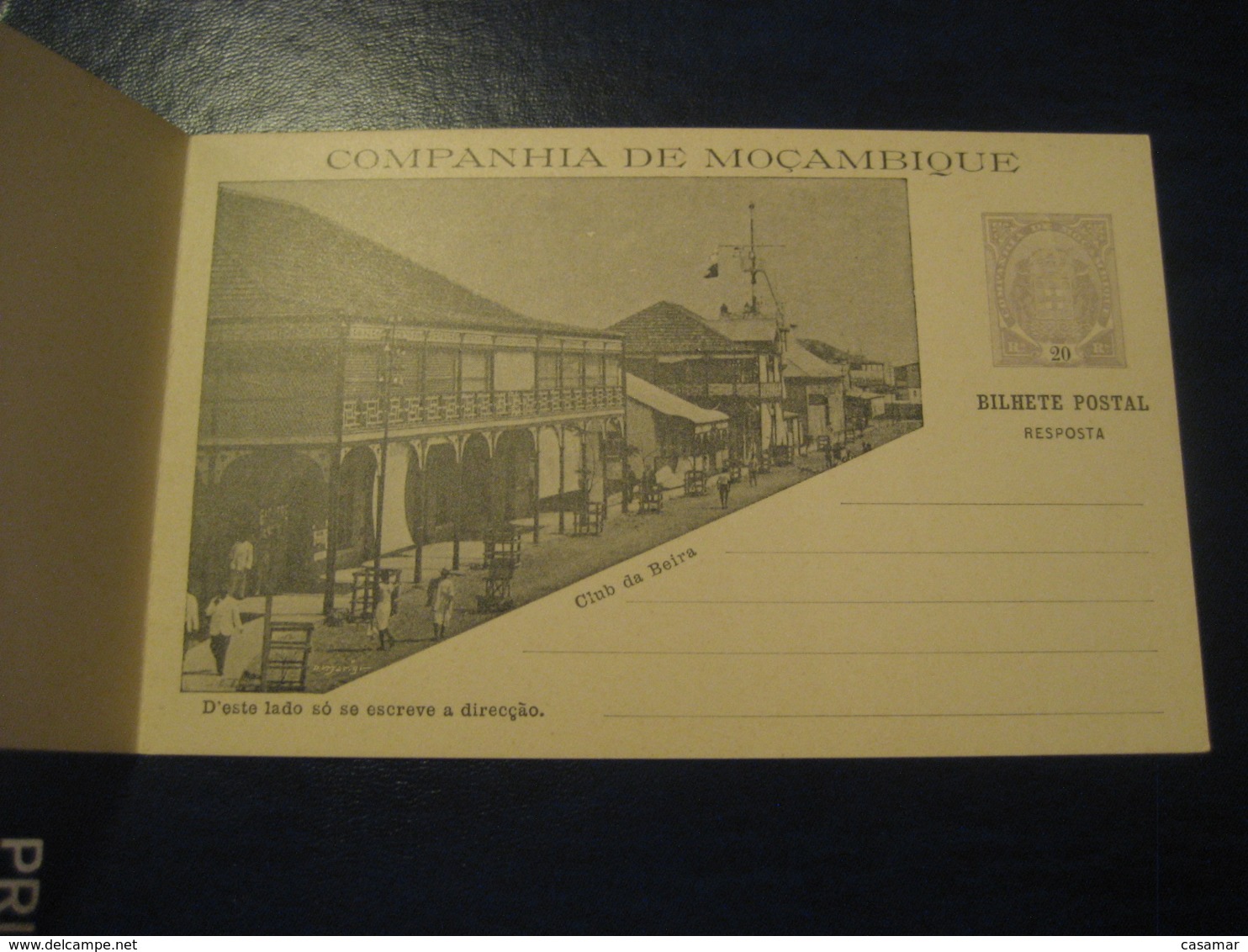 20+20 Reis Club Da Beira Bilhete Postal + Resposta Paga Companhia De Moçambique MOZAMBIQUE Portugal Colonies Stationery - Mozambique