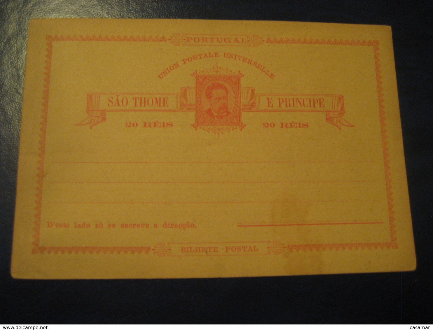 20 Reis SAO THOME E. PRINCE St. Thomas & Prince Bilhete Postal UPU Portugal Colonies Postal Stationery Card - St. Thomas & Prince