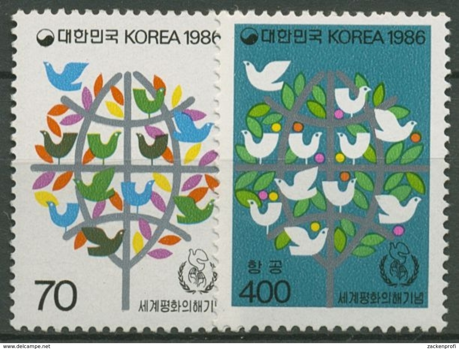 Korea (Süd) 1986 Int. Jahr Des Friedens 1433/34 Postfrisch - Korea, South