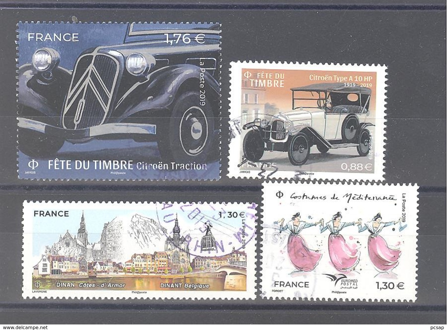 France Oblitérés : Citroën Traction - Citroën Type A 10 HP - Dinan Dinant - Costumes De Méditerranée (cachet Rond) - Gebraucht