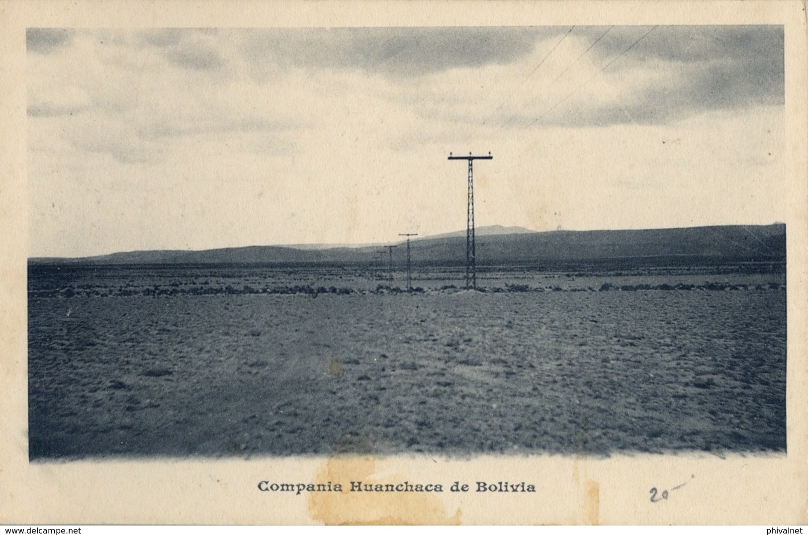 BOLIVIA , TARJETA POSTAL SIN CIRCULAR , COMPAÑIA HUANCHACA DE BOLIVIA , ELECTRICIDAD - Bolivia