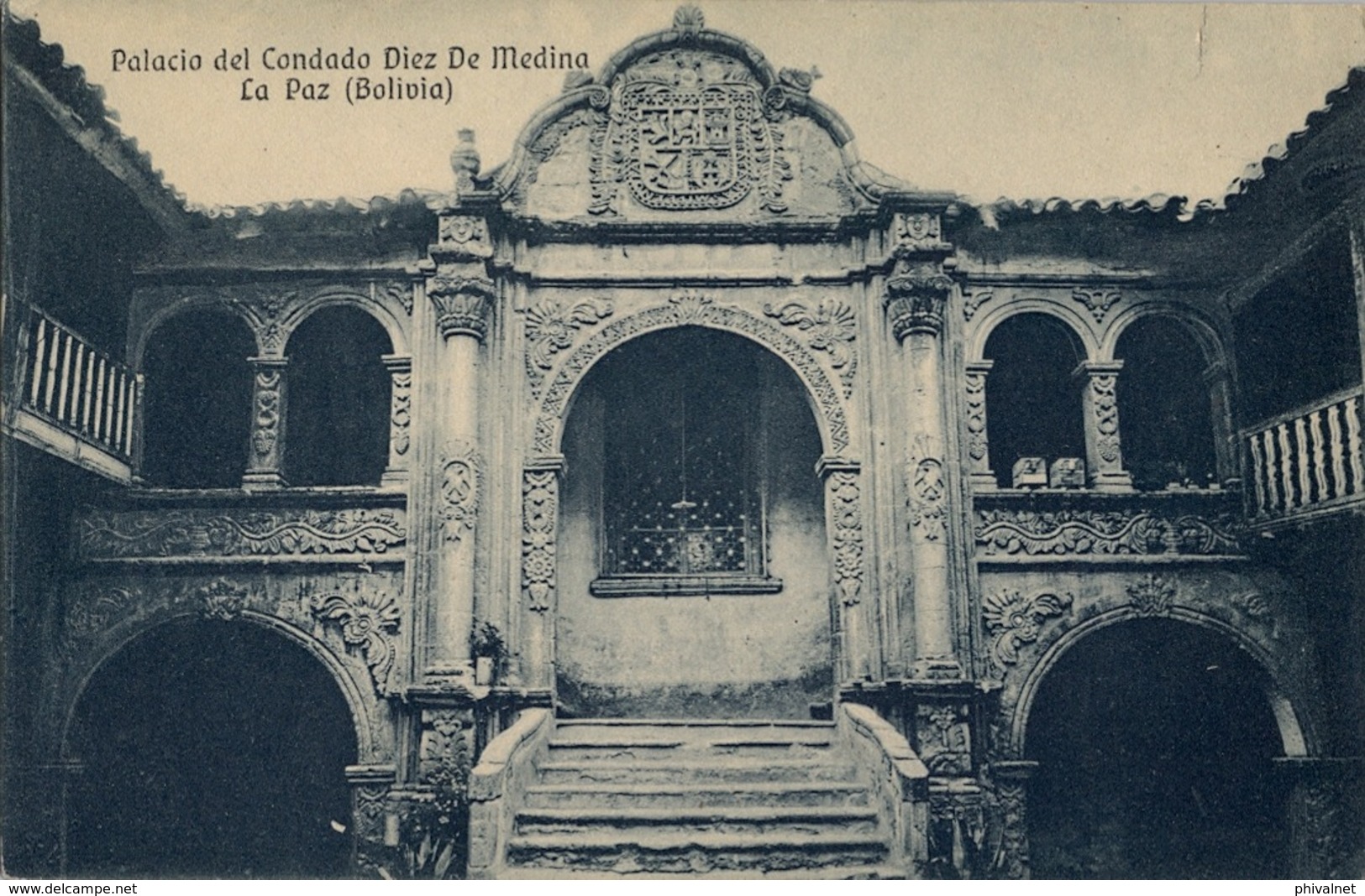 BOLIVIA , TARJETA POSTAL NO CIRCULADA , PALACIO DEL CONDADO DIEZ DE MEDINA - LA PAZ - Bolivia