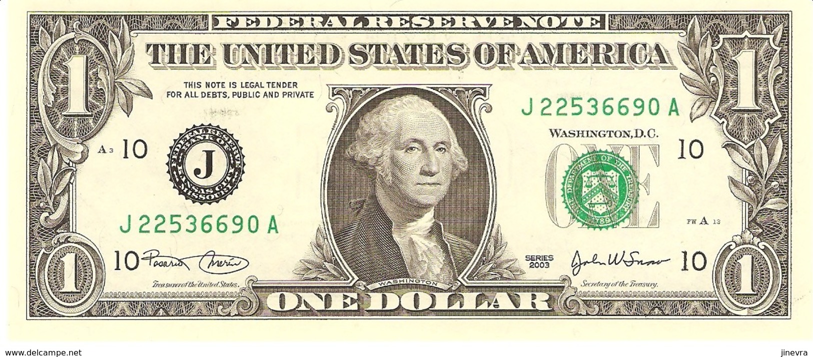 U.S.A. 1 DOLLAR 2001 PICK 509 "K" UNC - Billets De La Federal Reserve (1928-...)