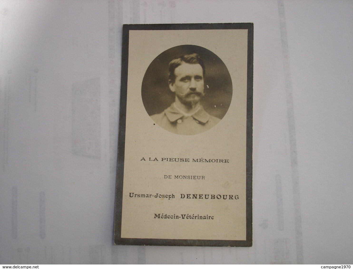 FAIRE PART DECES - URSMAR DENEUBOURG - MEDECIN VETERINAIRE A ATH - WANNEBECQ 1859 ( LESSINES ) - ATH 1908 - Obituary Notices