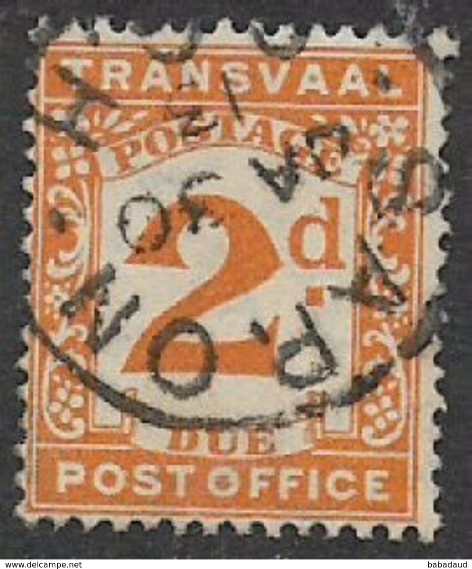 South Africa,Transvaal Postage Due, 2d Orange, Used SARON GCH JA 30 13 C.d.s. - Postage Due