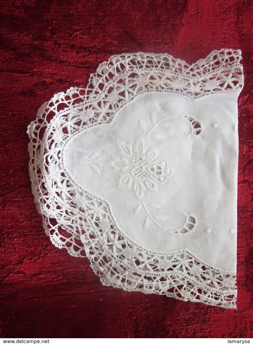 Vintage French crochet doily Handmade Lace tablecloth tablemat-Napperon+3 serviettes Linge d'époque Creative hobbies