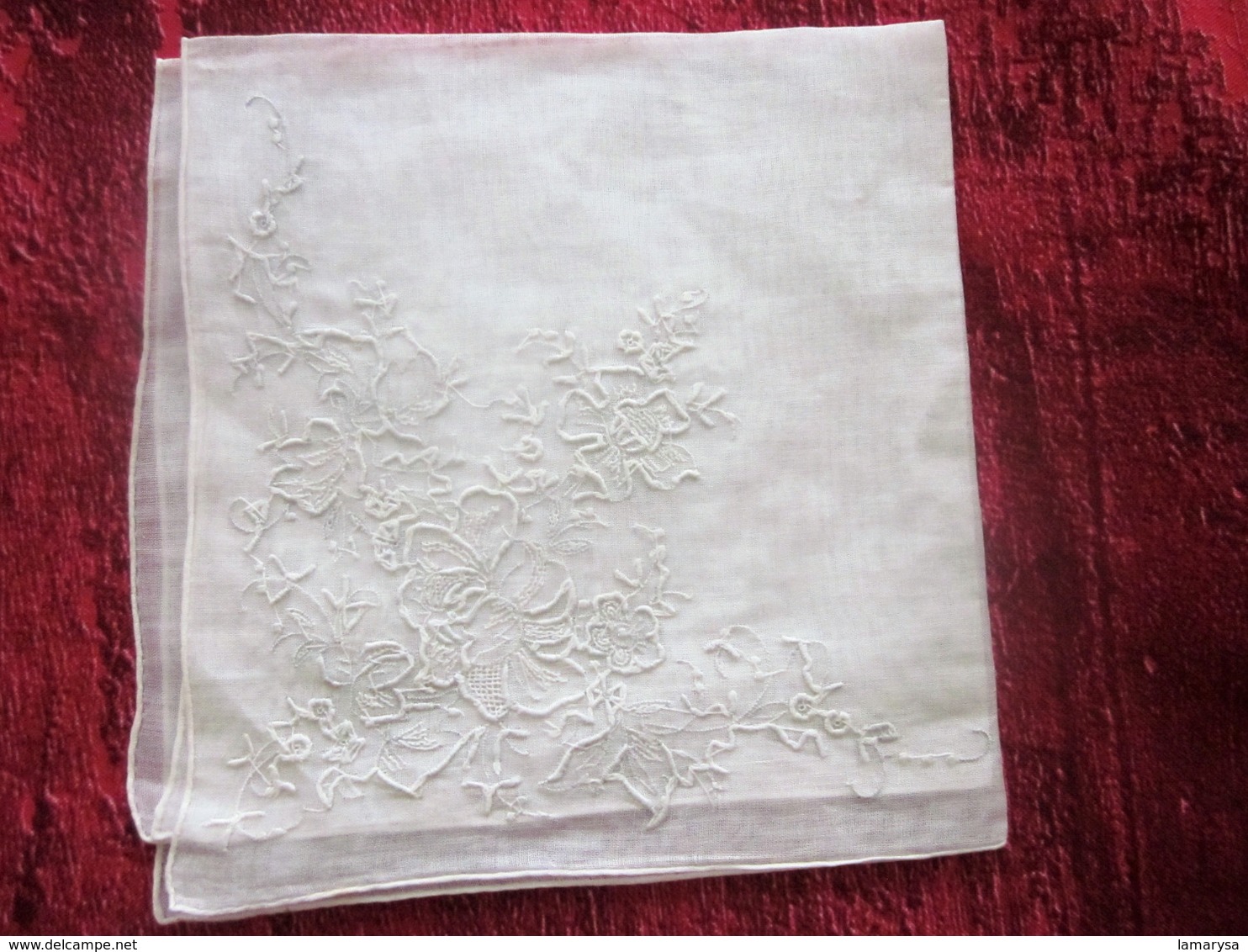 Vintage French crochet doily Handmade Lace tablecloth tablemat-Napperon+3 serviettes Linge d'époque Creative hobbies